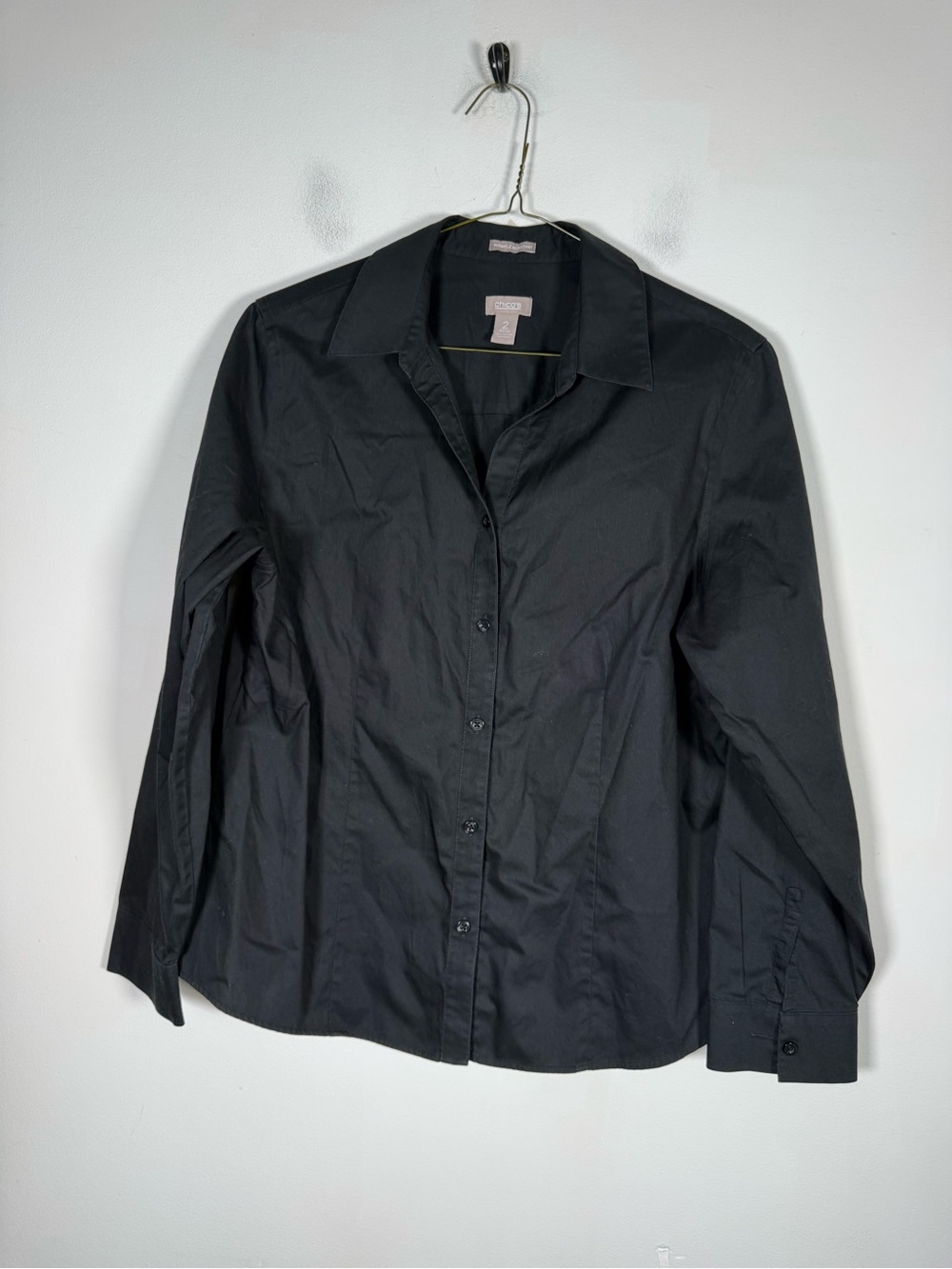 Chico’s Women’s Size 2 (Large) Wrinkle Resistant 100% Cotton Button Down Shirt
